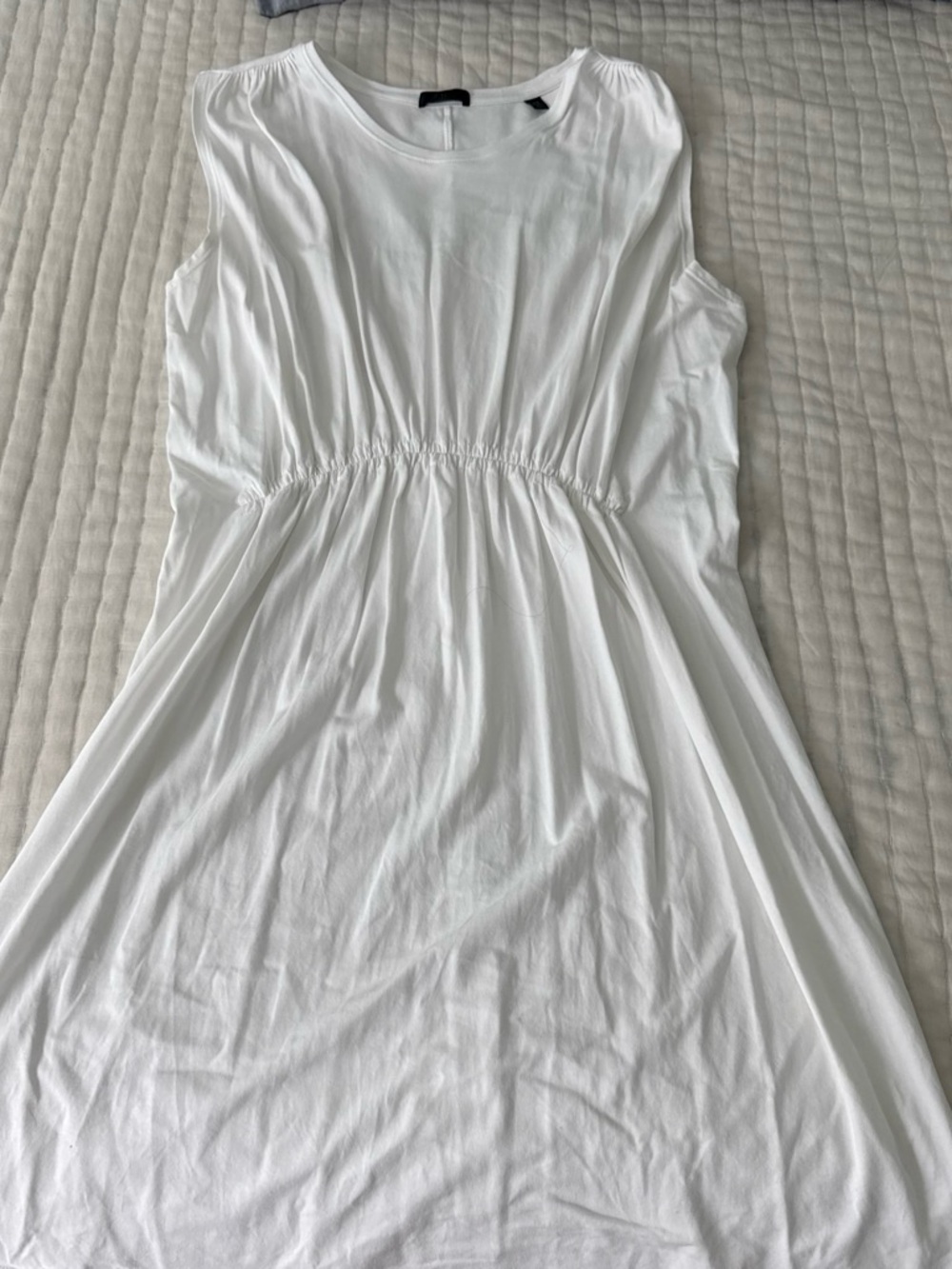 ATM Anthony Thomas Melillo White Sleeveless Gathered-Waist Midi Dress